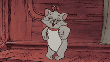 Cat from Aristocats doing a happy dance