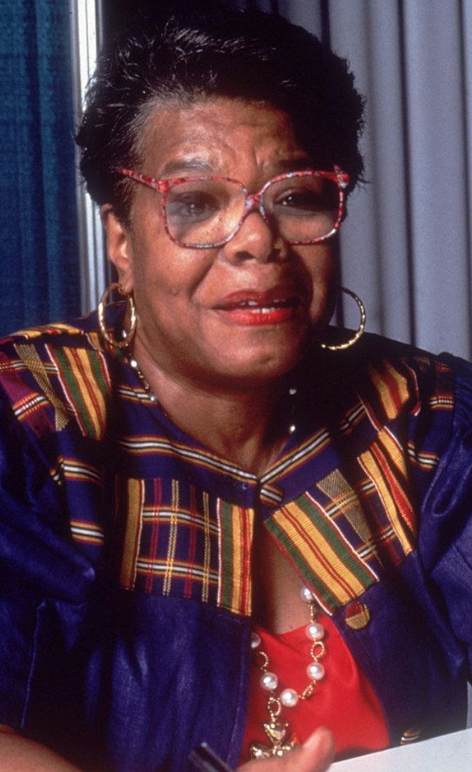 Angelou speaking at an event in 1994