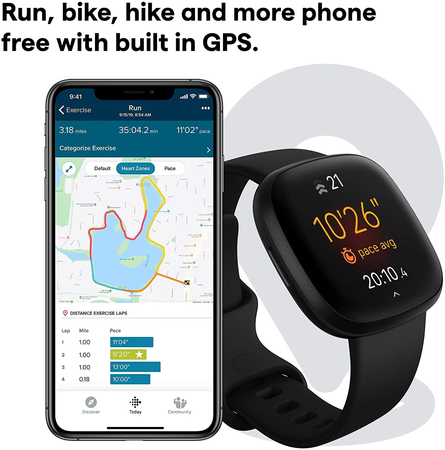 The versa 3 tracker with GPS