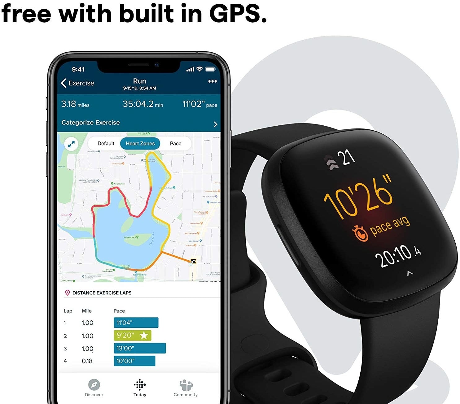 The versa 3 tracker with GPS