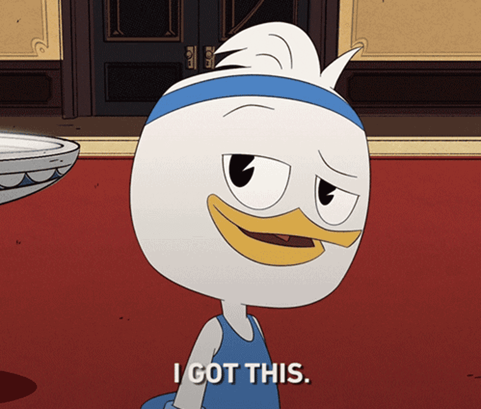 a gif of Dewey in &quot;Ducktales&quot; winking, giving a thumbs-up and saying &quot;I got this&quot;