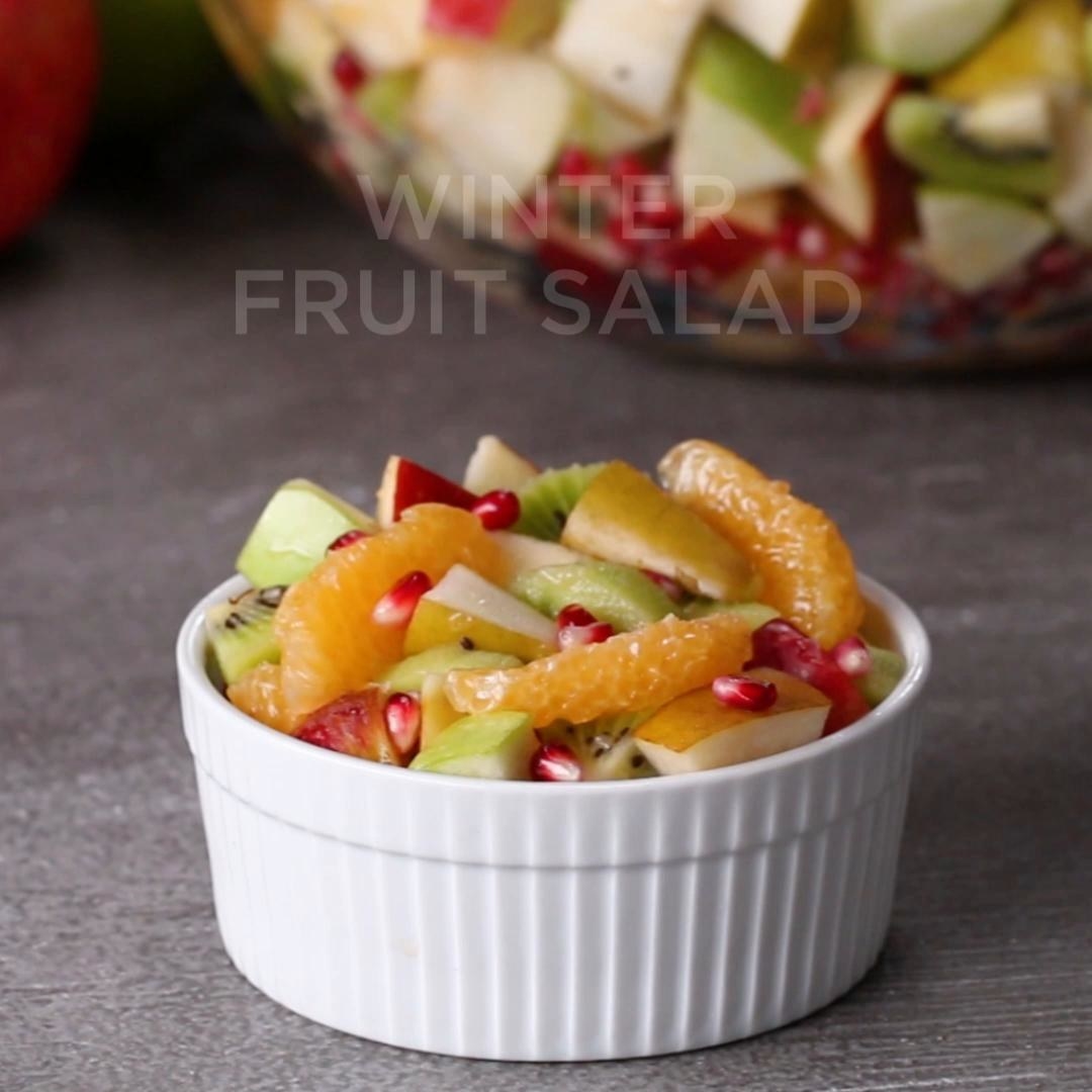 Winter Fruit Salad With Honey Lime Dressing