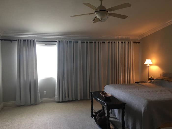 the curtains in a room showing the light-blocking tech