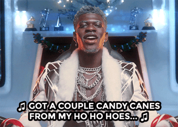 Lil Nas X on The Tonight Show singing &quot;Got a couple candy canes from my ho ho hoes&quot;