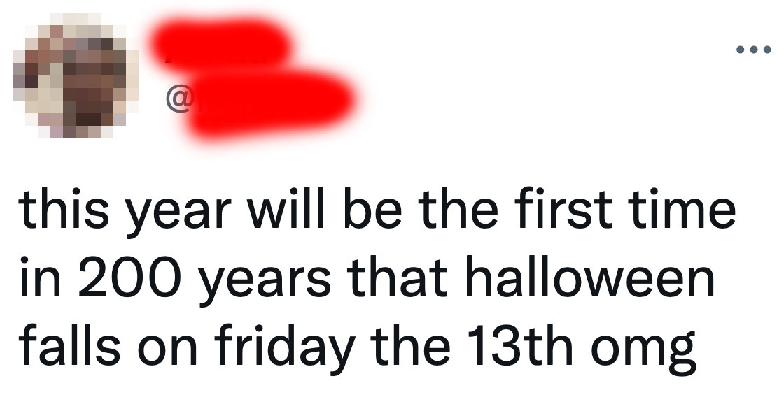 tweet about halloween being friday the 13th