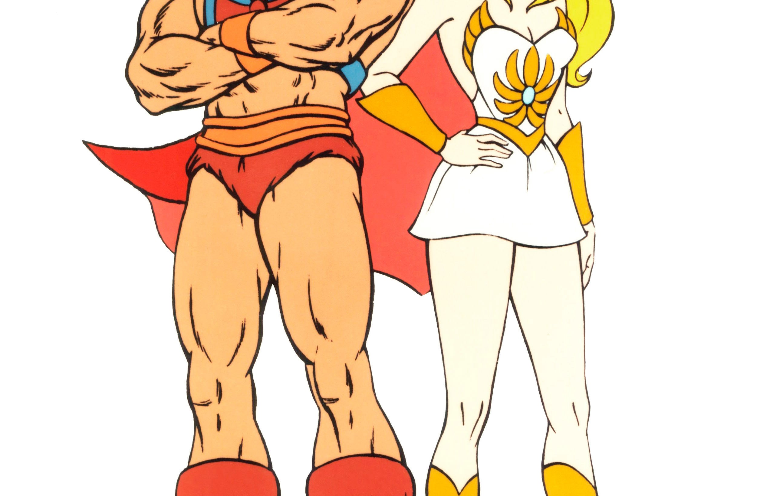 He-Man and She-Ra standing next to each other