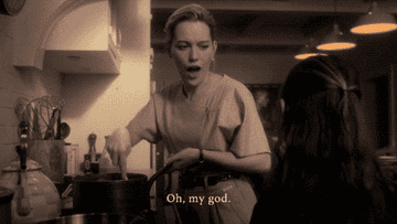 Dani from Bly Manor stirring a pot and saying &quot;oh, my god&quot;