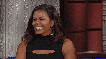 Michelle Obama nodding her head