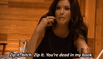 Janice telling a fellow model to &quot;Zip it, bitch, you&#x27;re dead in my book&quot;