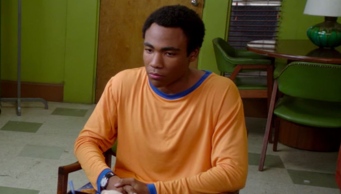 Troy sitting in the Dean&#x27;s office in &quot;Community&quot;