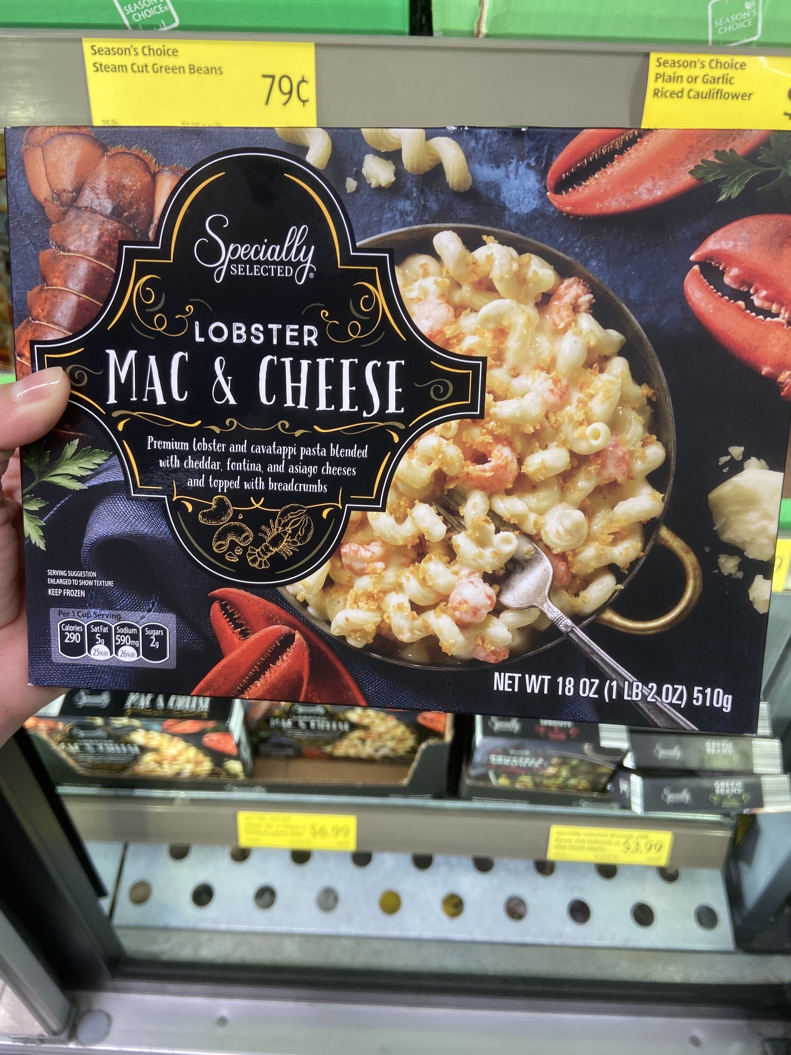 Box of lobster mac and cheese