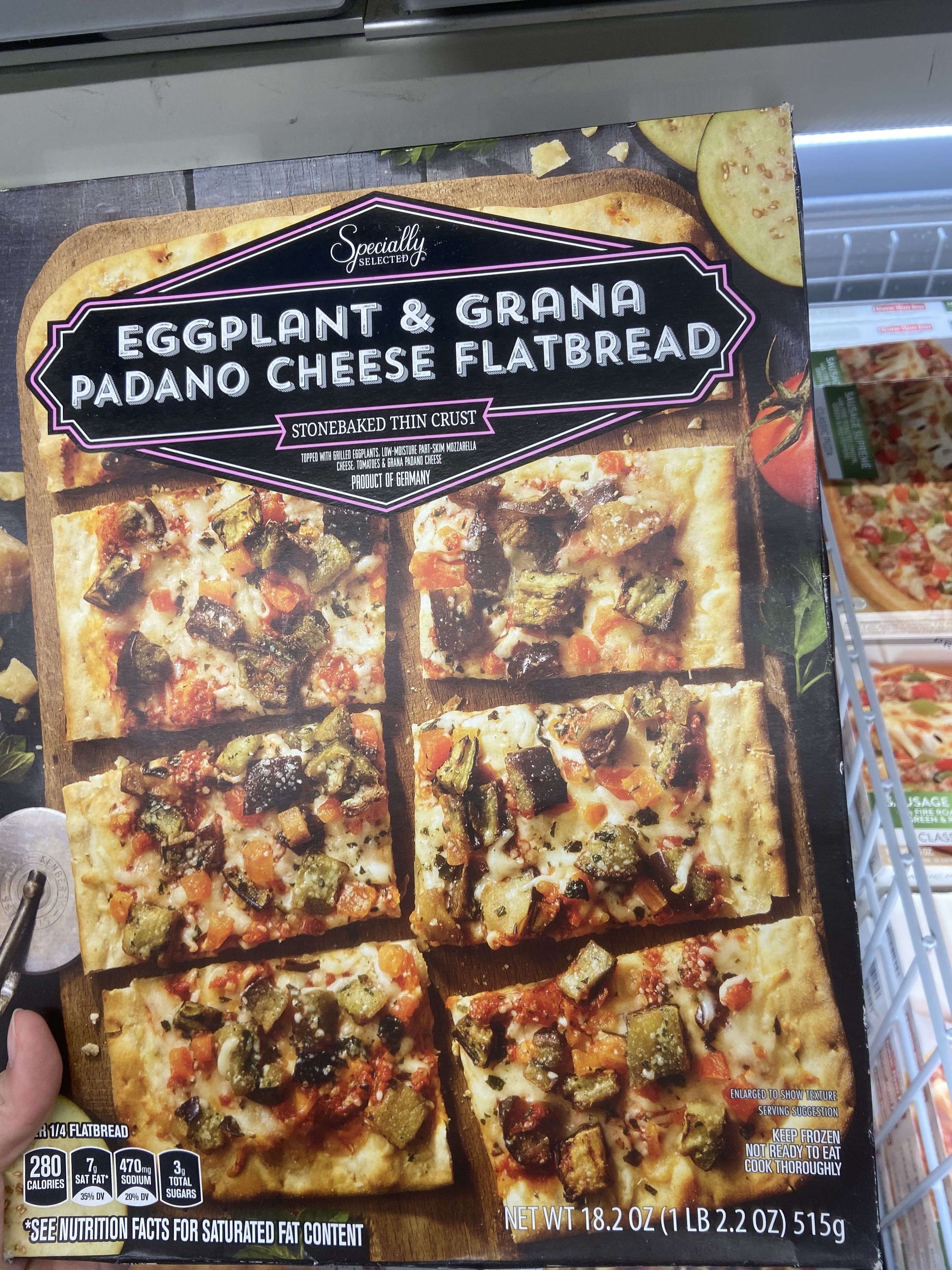 Box of eggplant flatbread