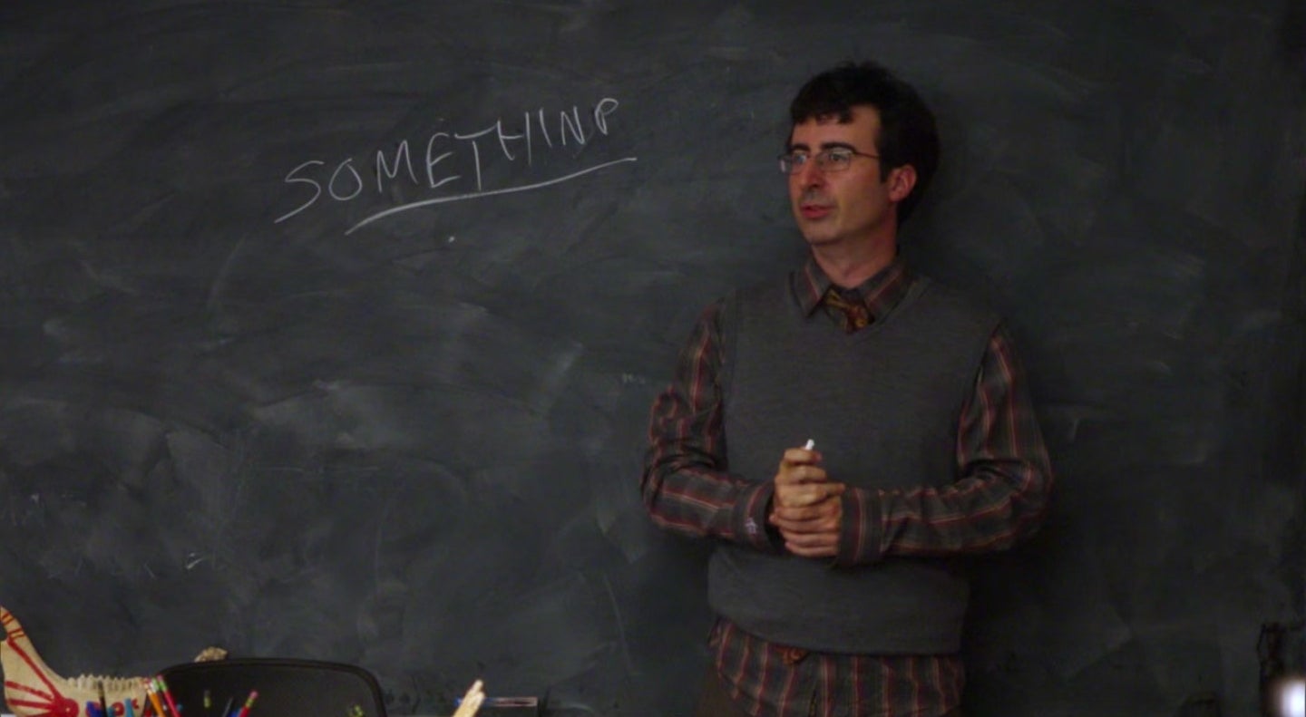 Ian Duncan standing in front of a blackboard in &quot;Community&quot;