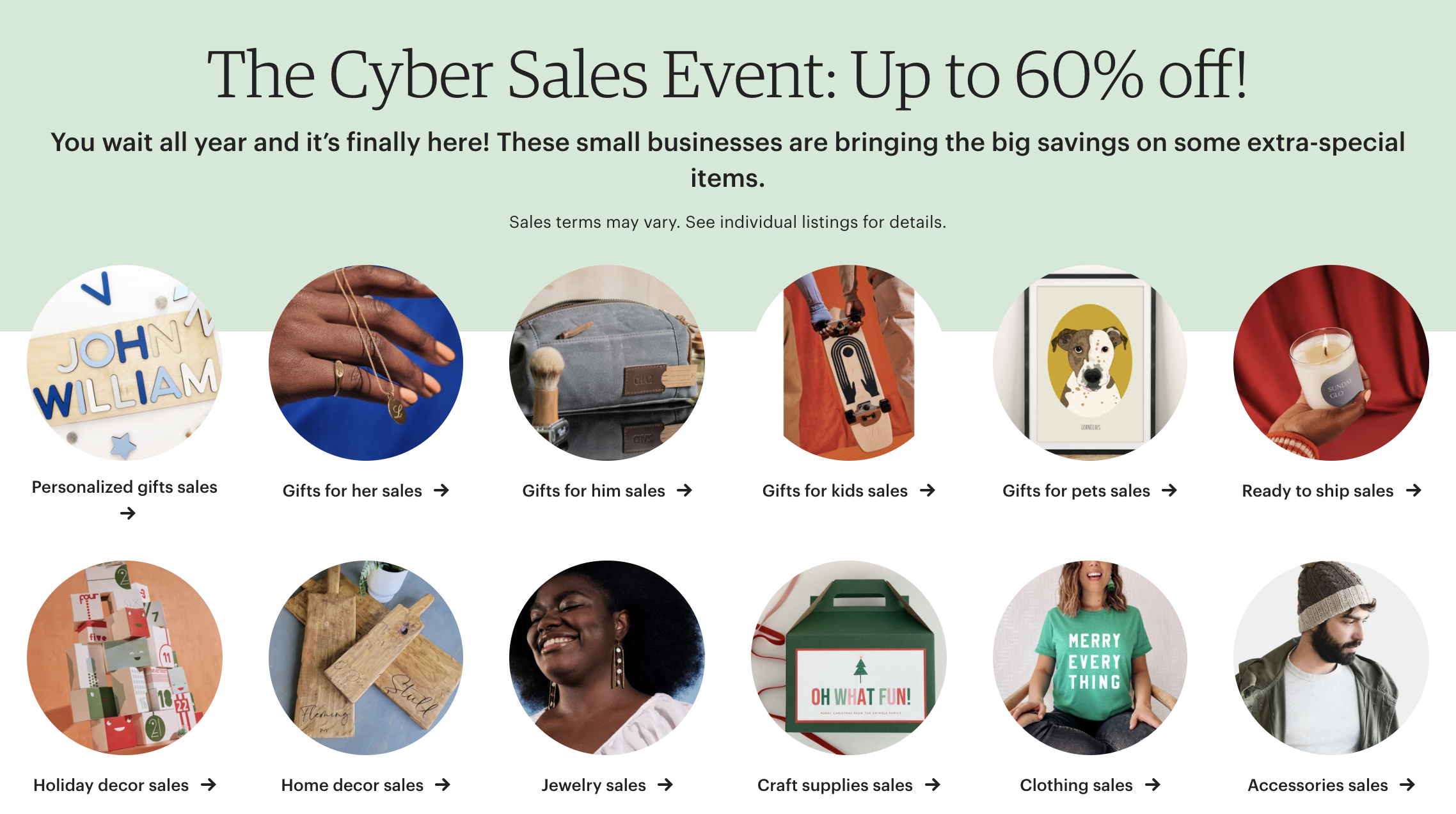 The Cyber Sales banner