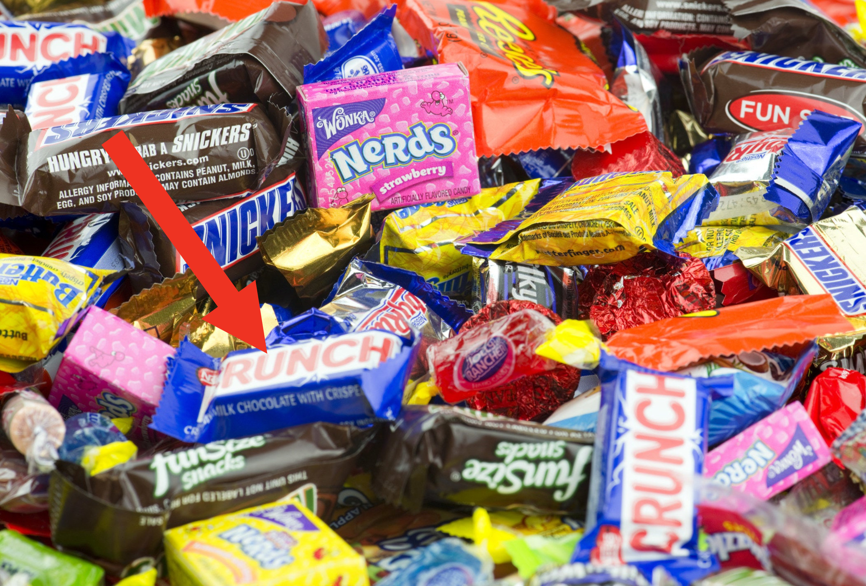 A pile of wrapped candies.