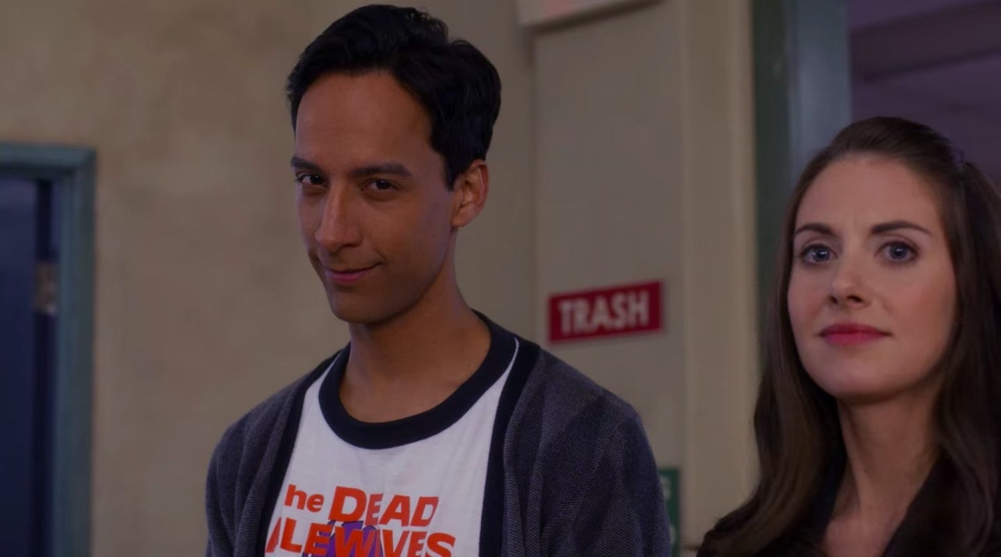 Abed and Annie staring at the camera in &quot;Community&quot;
