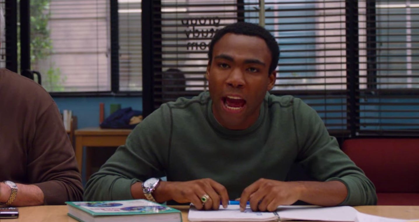 Troy yelling in the study room in &quot;Community&quot;