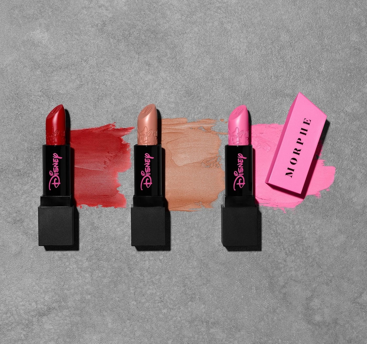 red, nude, and pink lipstick tubes