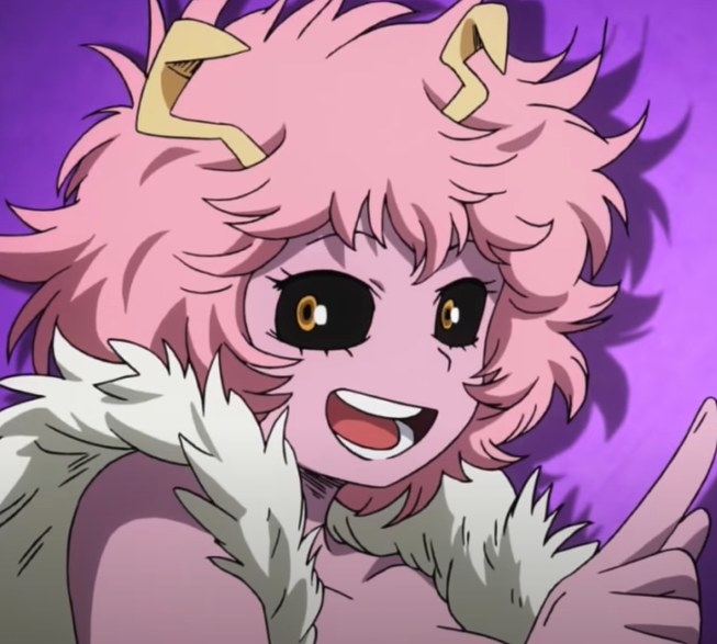 Mina laughing and smiling big as she is introduced in thew opening intro