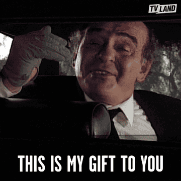 Gif of Stan from The Golden Girls saying, &quot;this is my gift to you&quot;