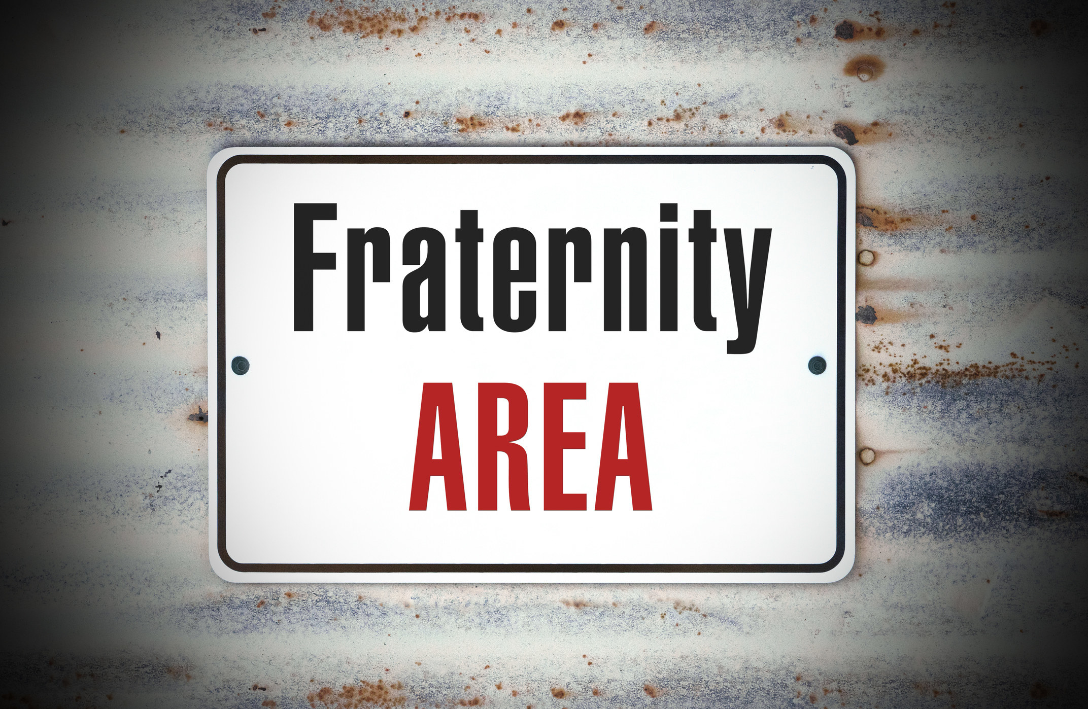 sign reading &quot;fraternity area&quot;