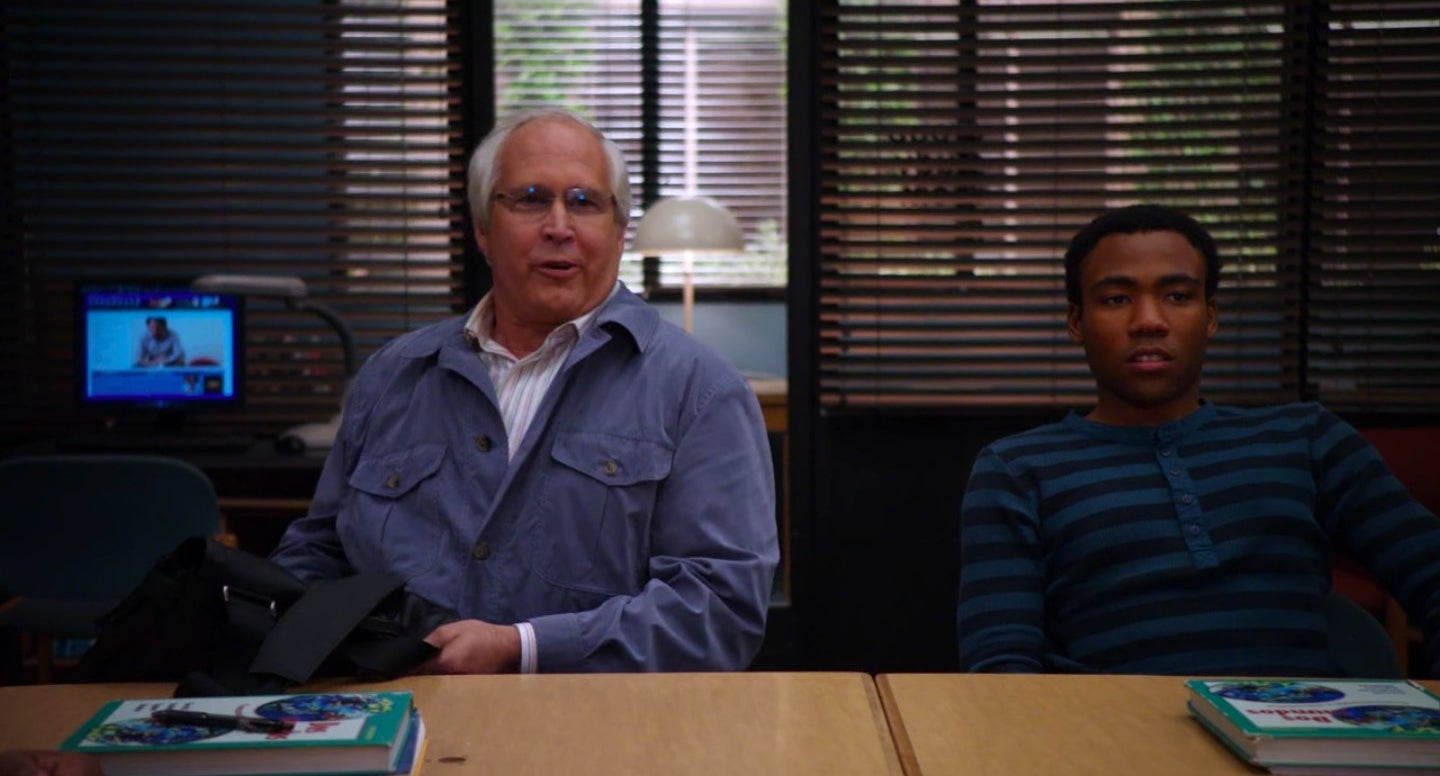 Pierce talking while sitting next to Troy in &quot;Community&quot;