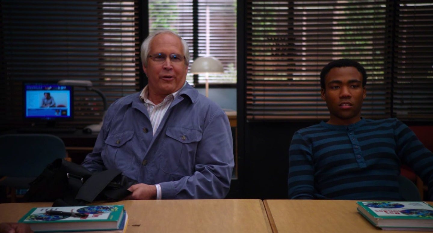Pierce talking while sitting next to Troy in &quot;Community&quot;