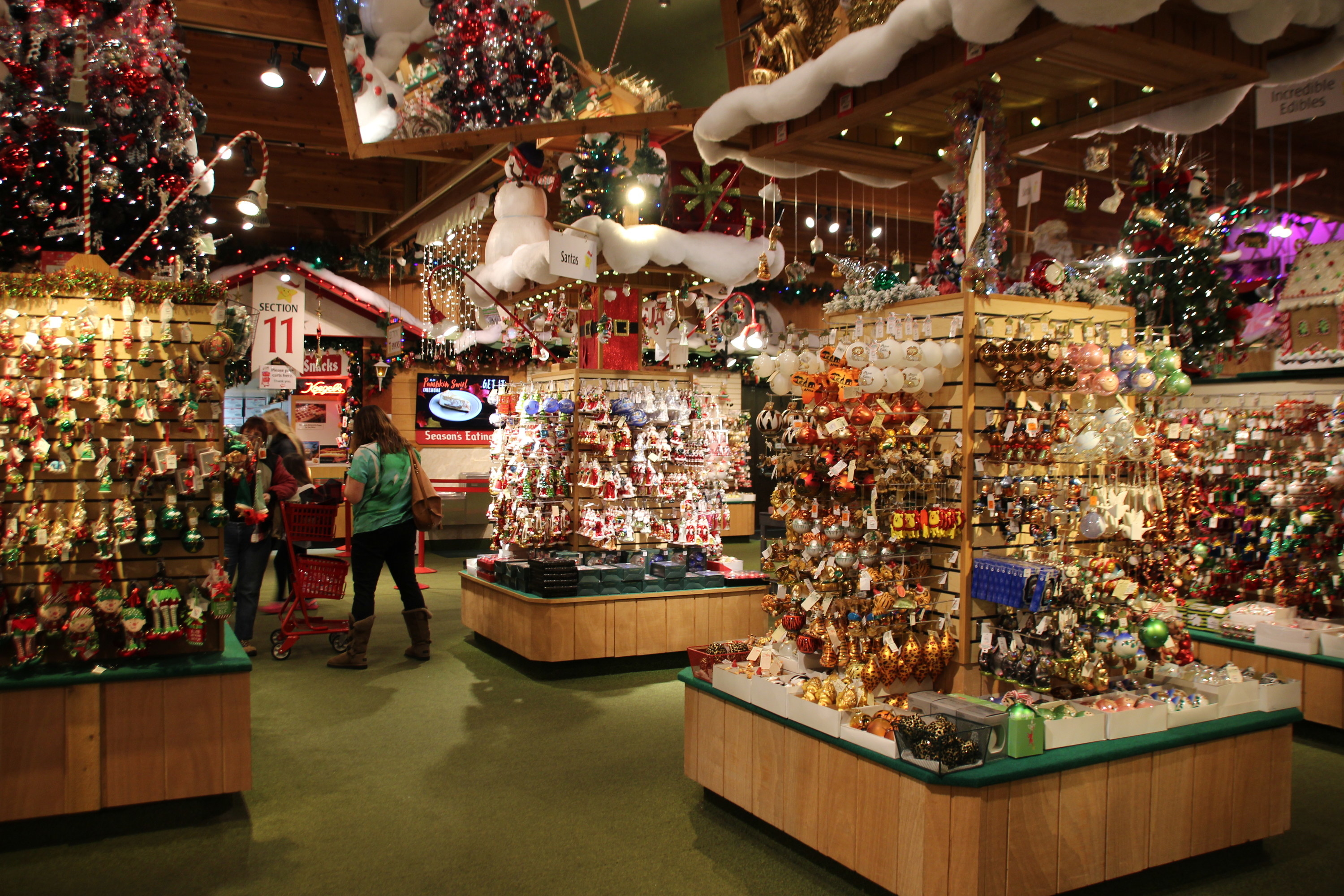 Large Christmas store with tons of ornaments for sale