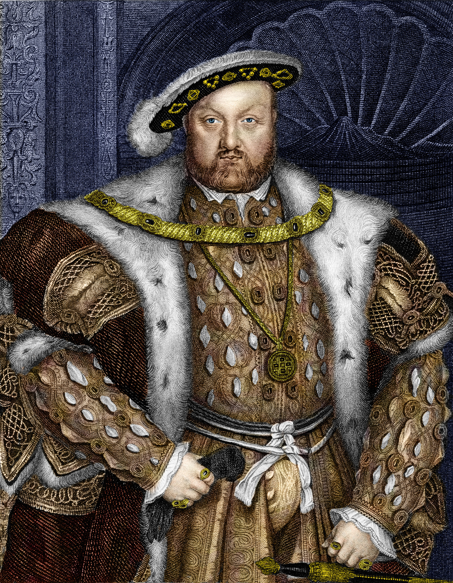 King Henry VIII holding his gloves