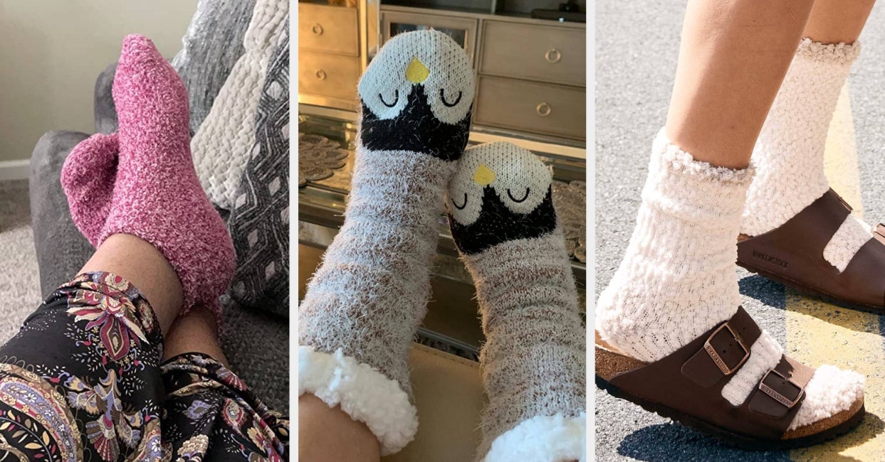 Feel Cozy Sherpa Lined Comfy Fuzzy Socks With Silicone Non-slip Grips 