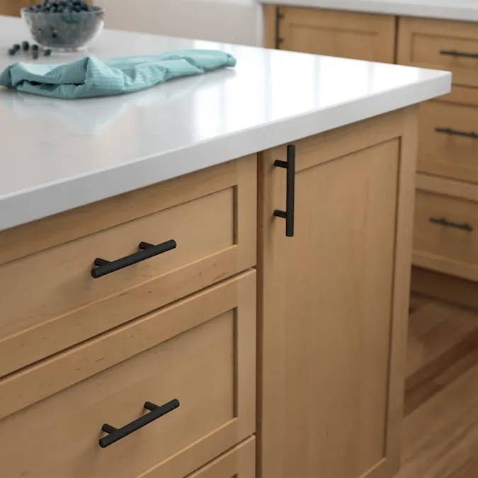 The drawer pulls in the color Matte Black