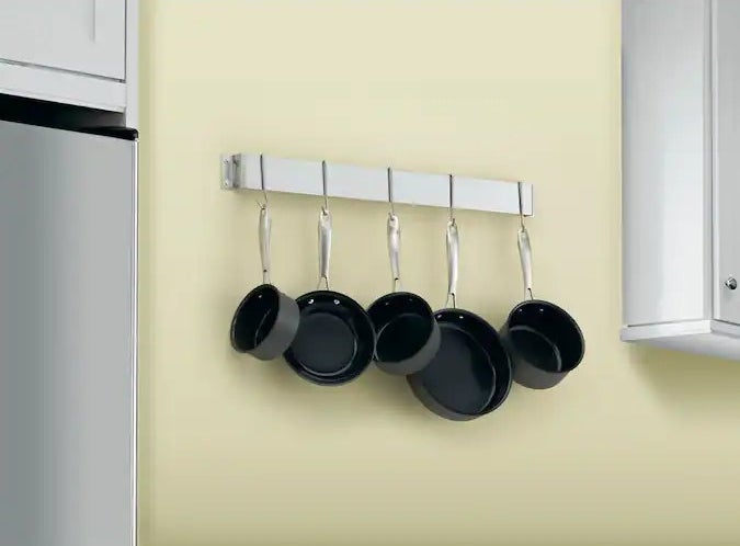 The pot rack and hooks