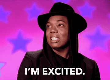 Gif of Rupaul Drag Race Contestant saying &quot;I&#x27;m excited&quot;