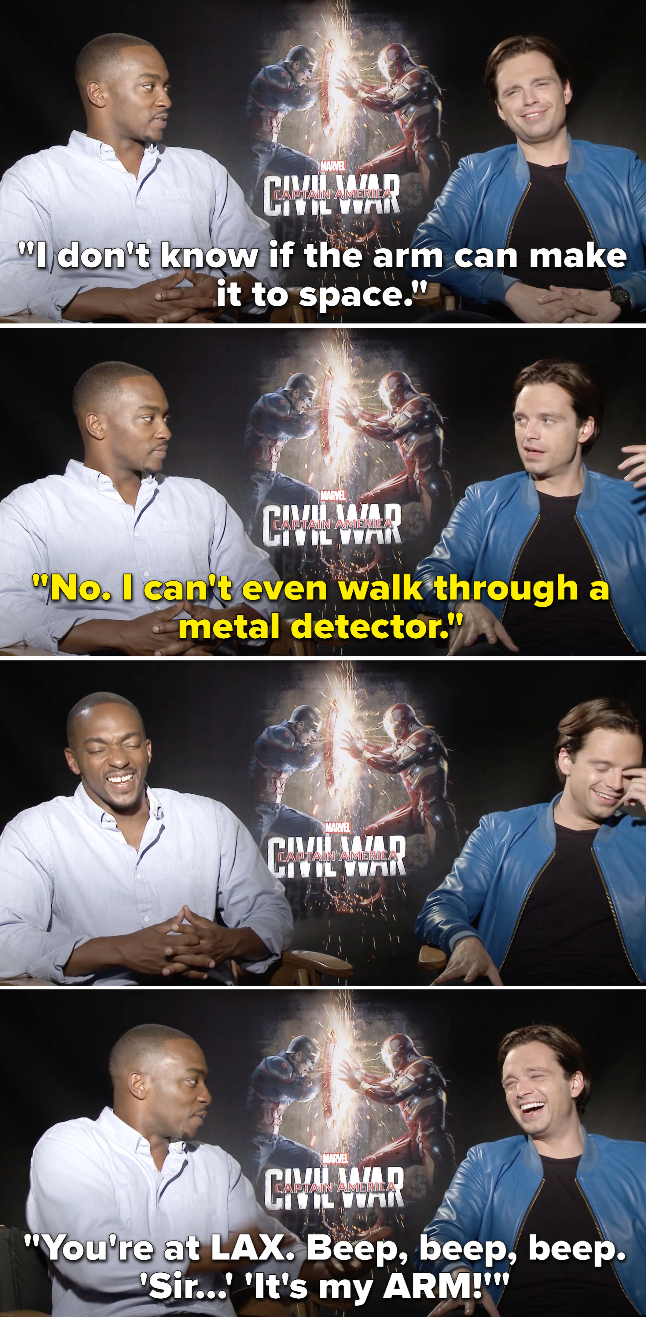 Sebastian saying that Bucky can&#x27;t even walk through a metal detector