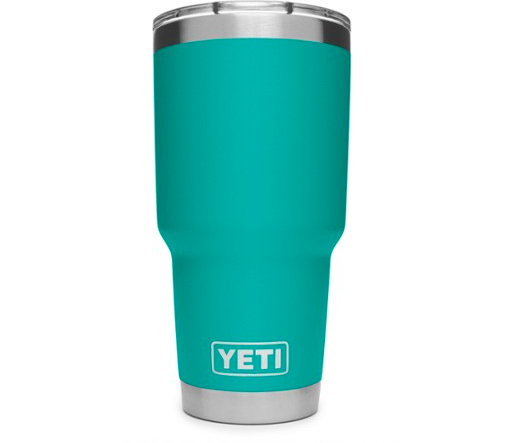 teal and silver travel cup