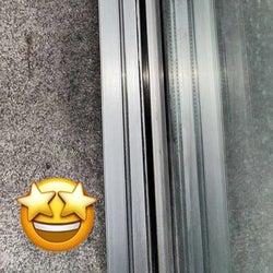 a reviewer photo of the same door track looking clean