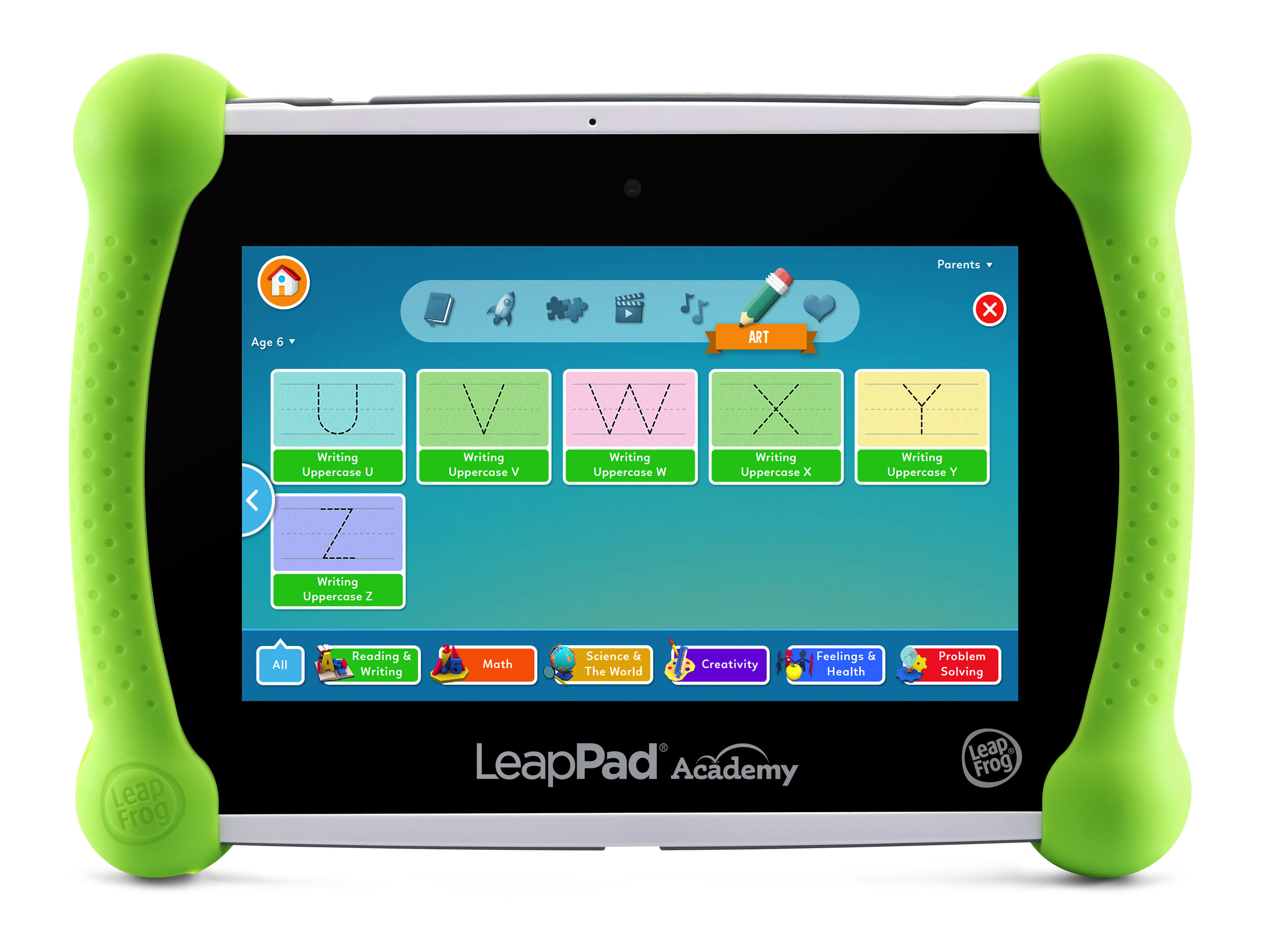 Product image of green tablet with ABCs game on display