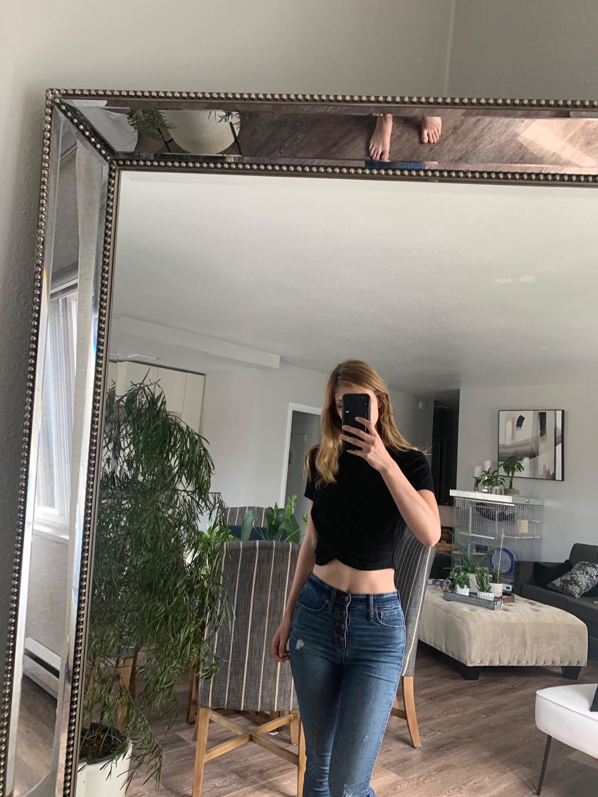 Black crop top outlet and jeans