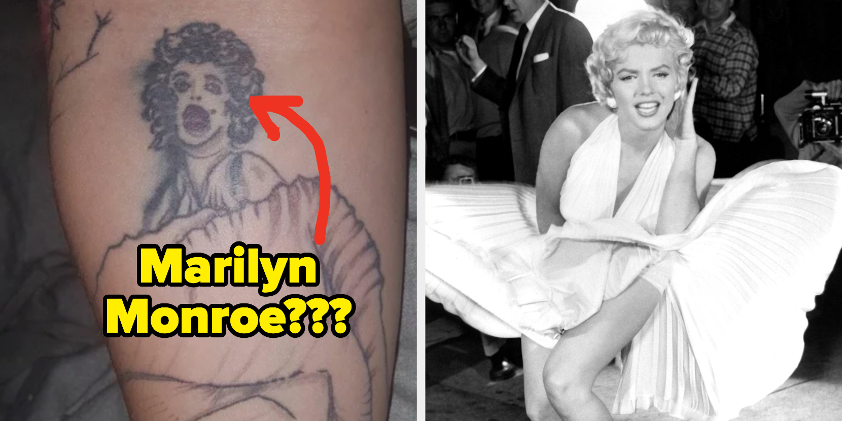 bad marilyn monroe tattoo