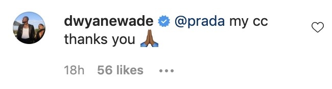 A screenshot of Dwyane&#x27;s comment