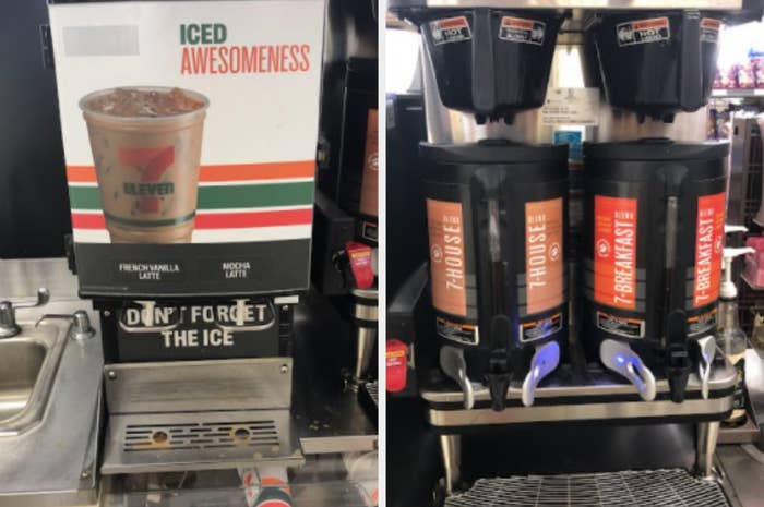 Iced coffee machine and two hot coffee machines