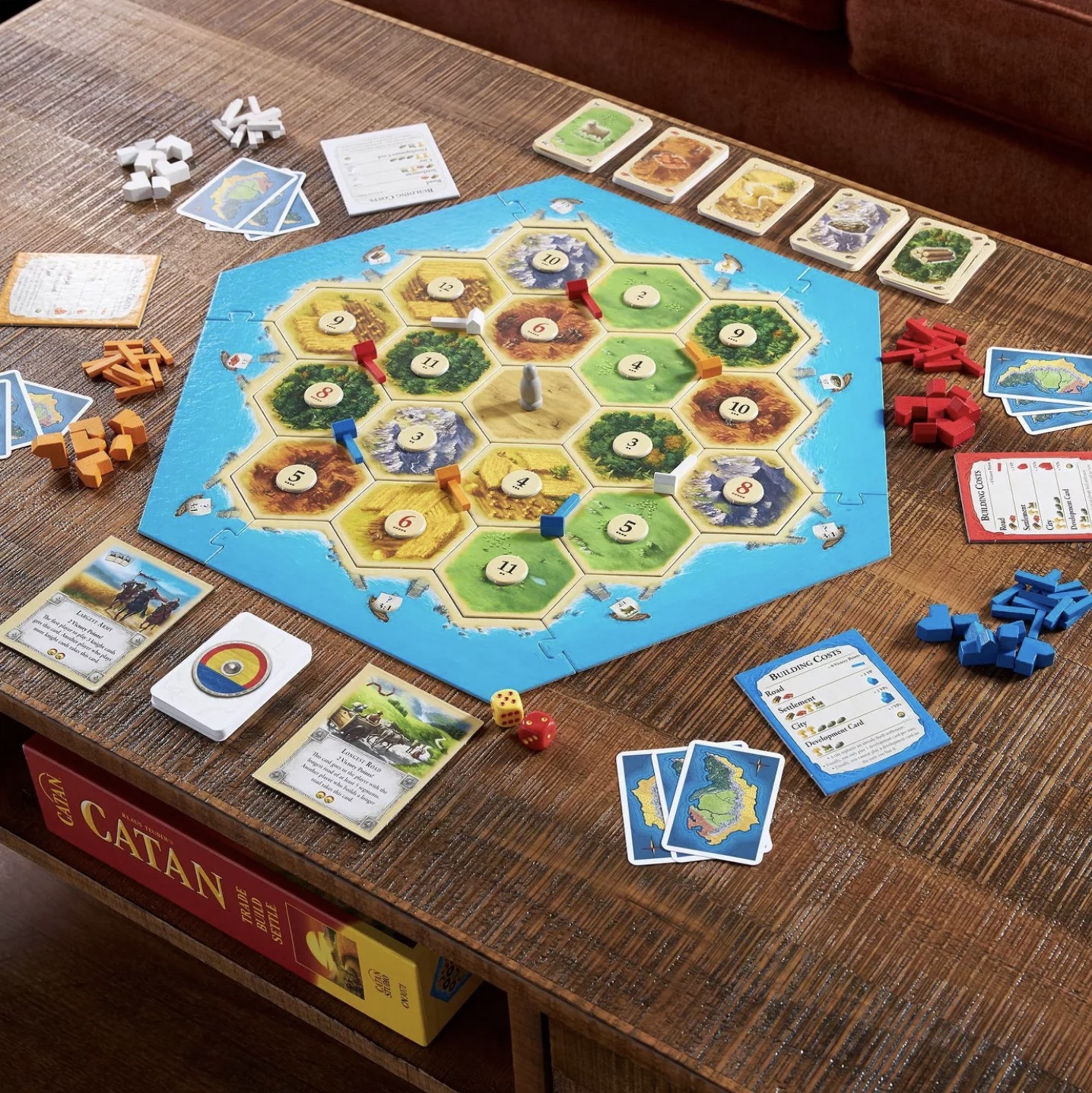 The board game in play