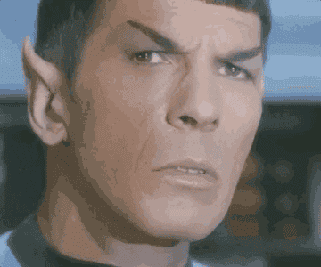 Spock squinting his eyes