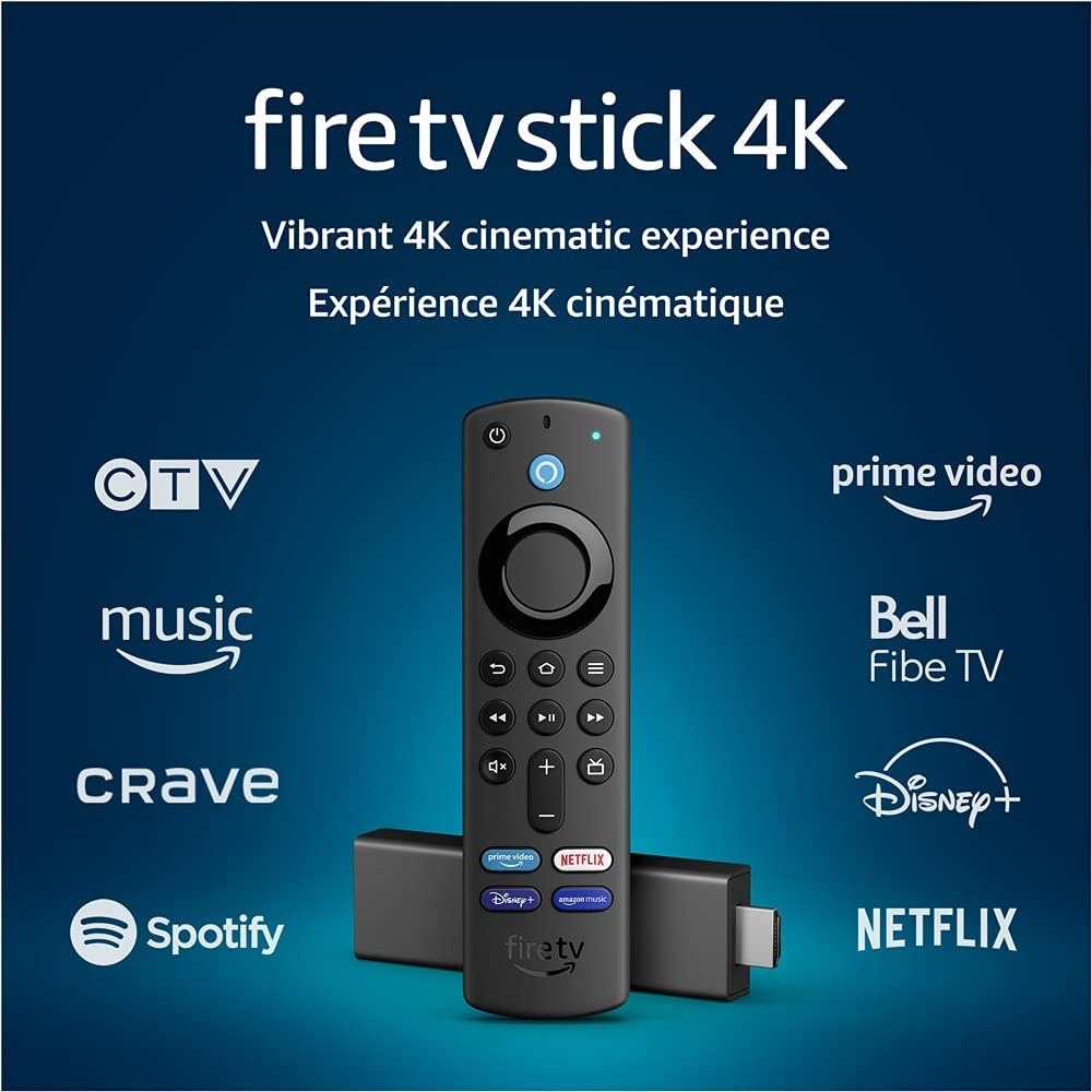 The Fire TV stick can stream from Netflix, Crave, spotify, disney plus, CTV and more