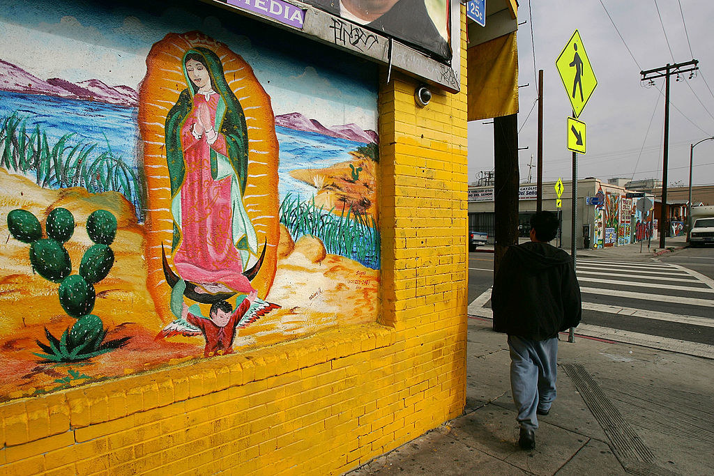 A mural of the Virgen de Guadalupe in LA