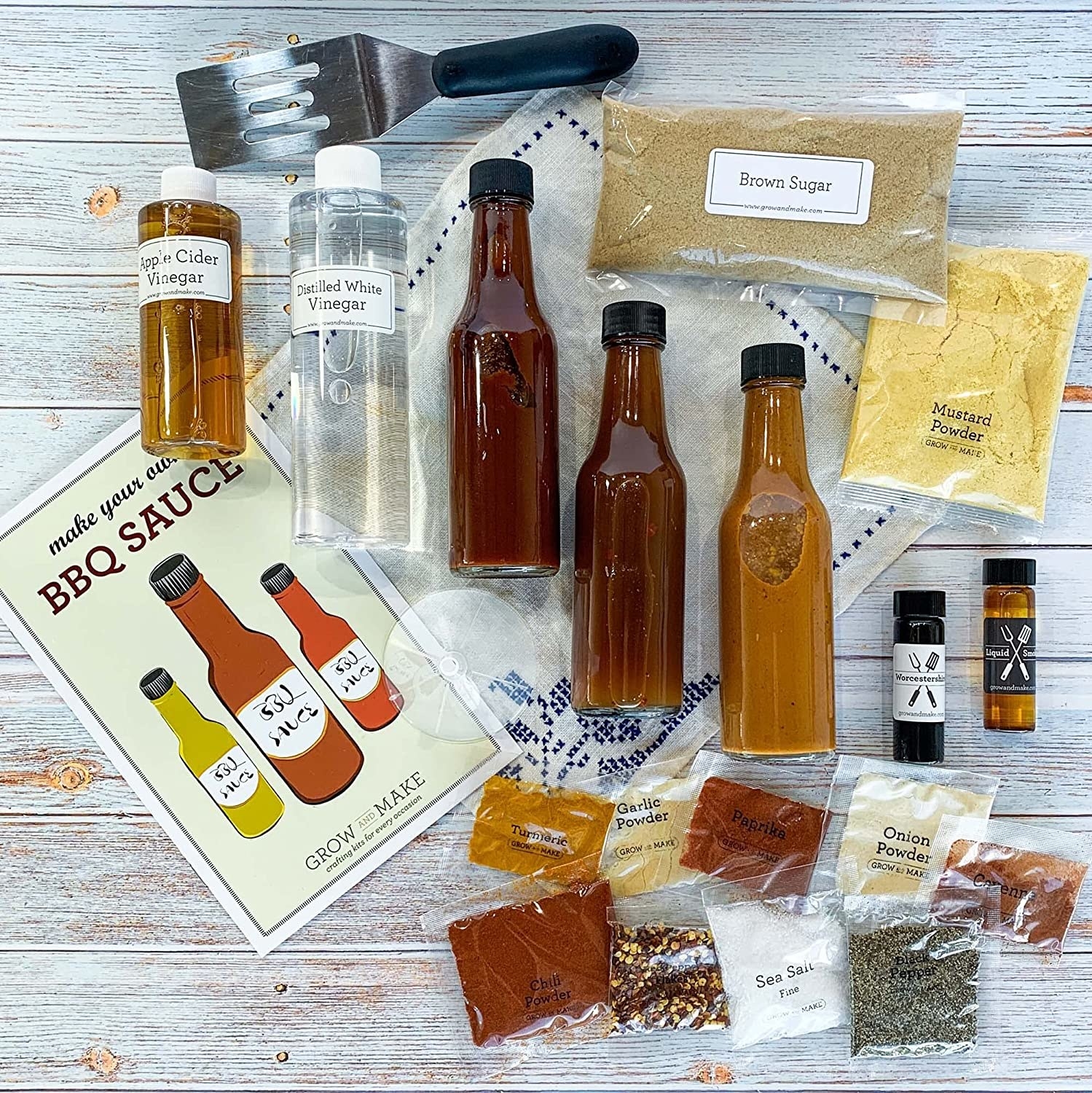 Thoughtfully Gourmet, Extra Large DIY Hot Sauce Making Kit, Includes 4  Glass Bottles, Distilled White Vinegar, 2 Funnels, 2 Sets of Gloves,  Strainer