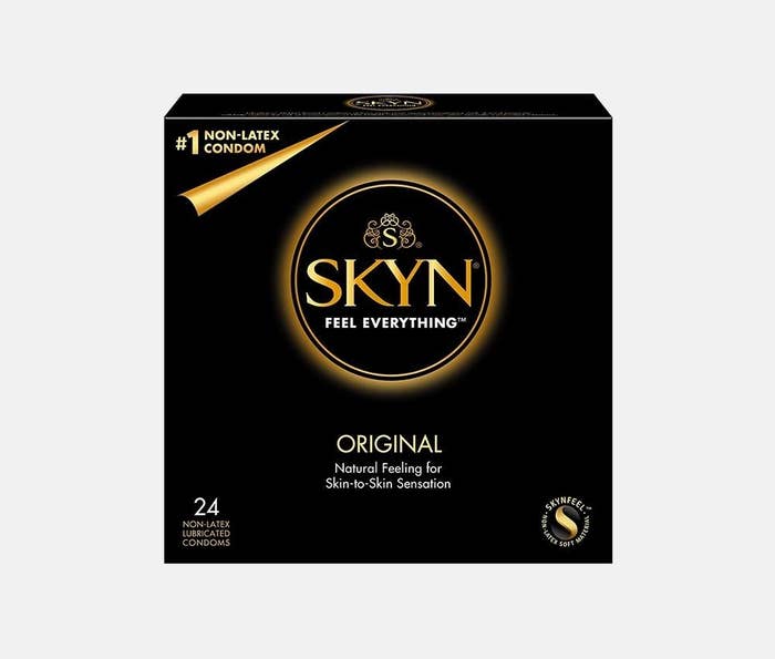 A box of SKYN Original Condoms.