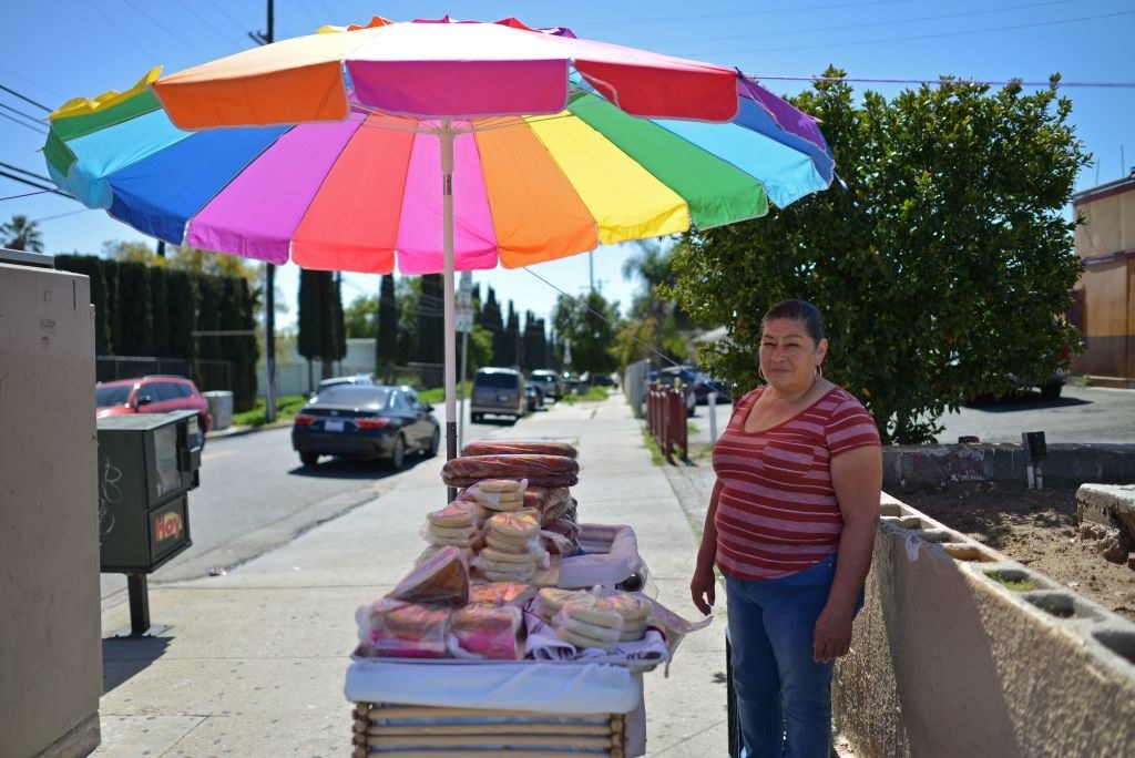 A street vendor in Los Angeles