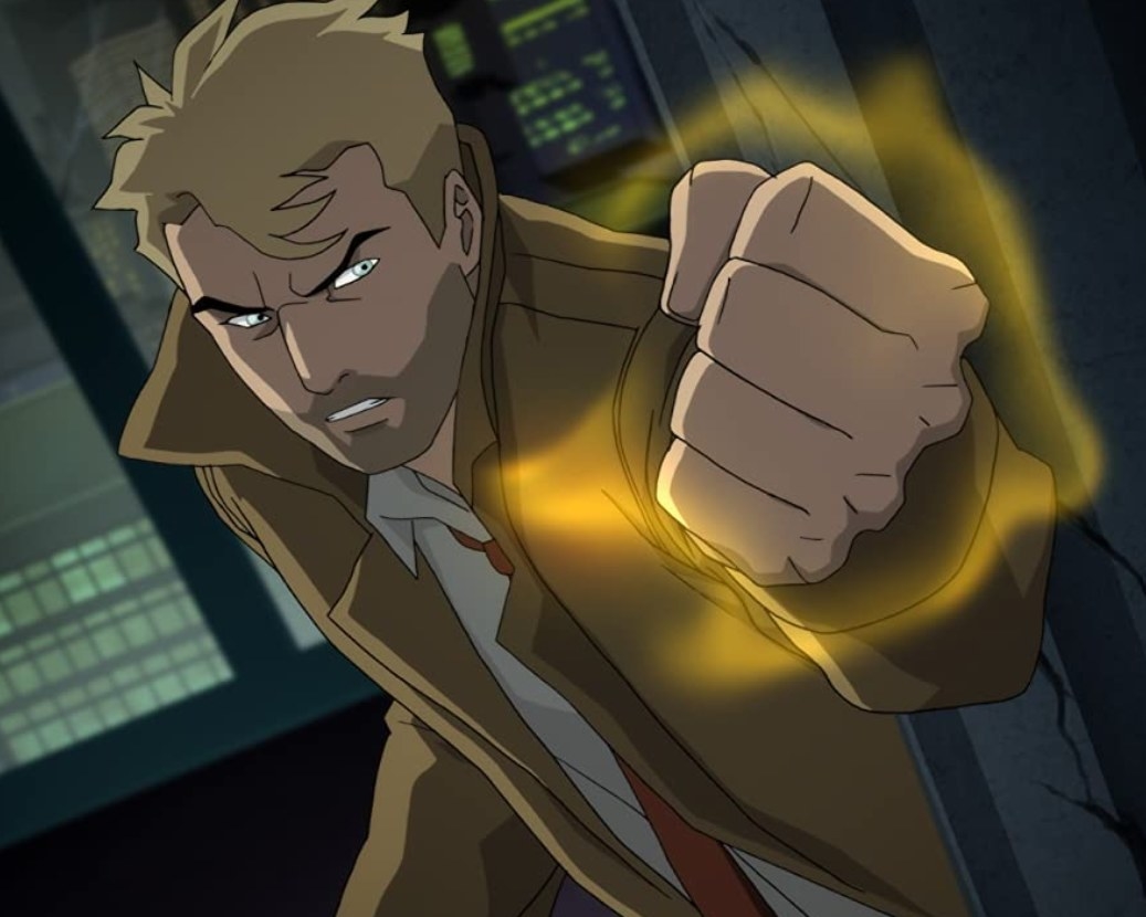 Constantine using his magic with his hand glowing