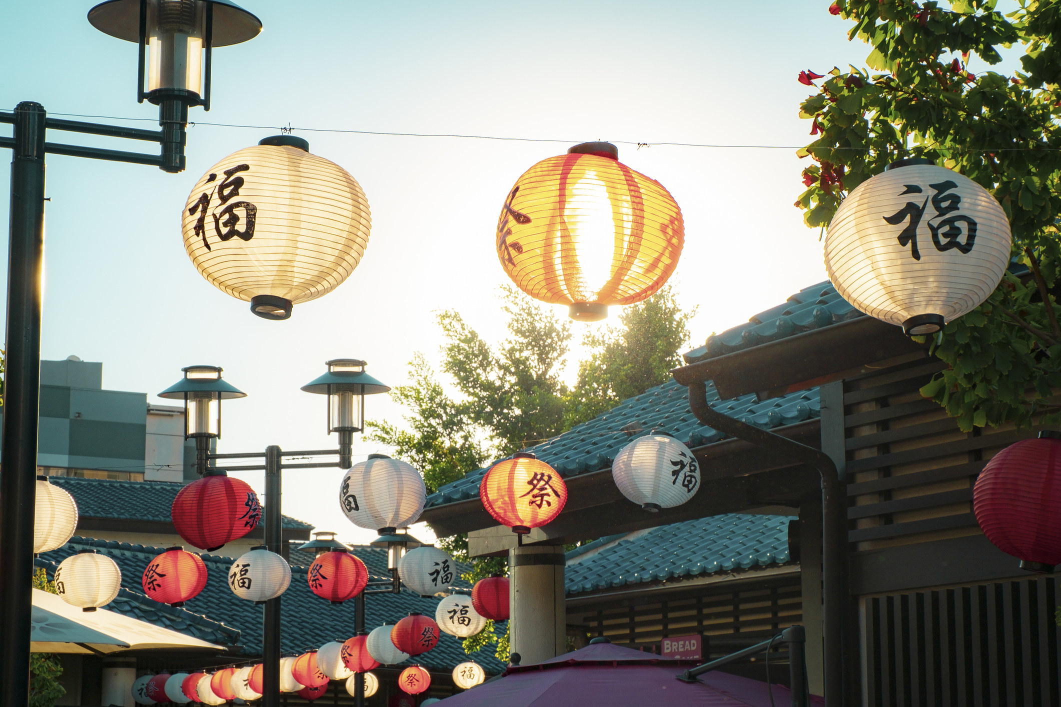 Paper lamps  in Little Tokyo in LA